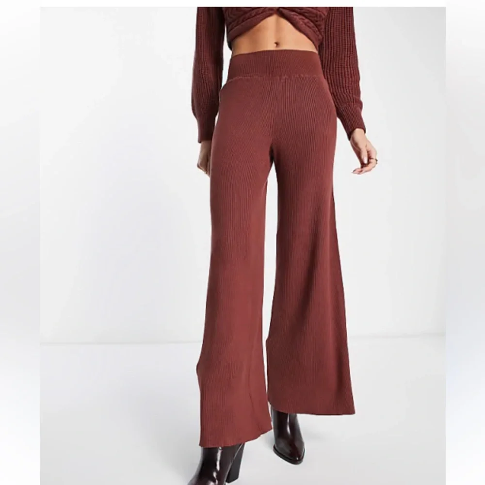 Free People Emilie Sweater Wide Leg Pants Medium In Rust - Picture 2 of 16